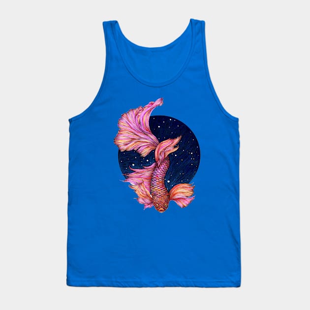 Rainbow Waters - The Betta Fish Tank Top by ECMazur